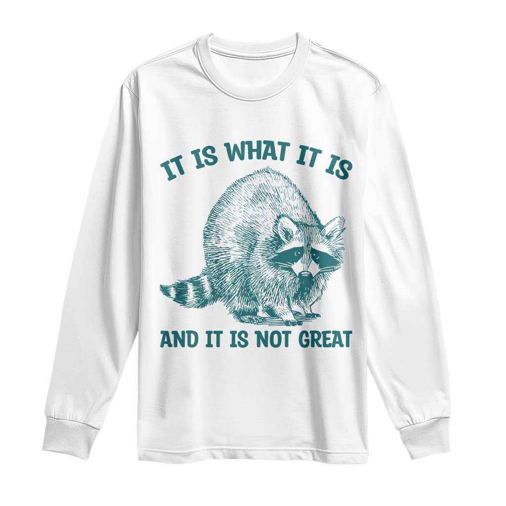 Funny Raccoon Meme It Is What It Is Long Sleeve Shirt And It Is Not Great Mental Health Support - Wonder Print Shop
