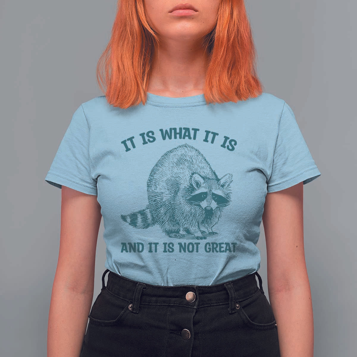 Funny Raccoon Meme It Is What It Is T Shirt For Women And It Is Not Great Mental Health Support - Wonder Print Shop