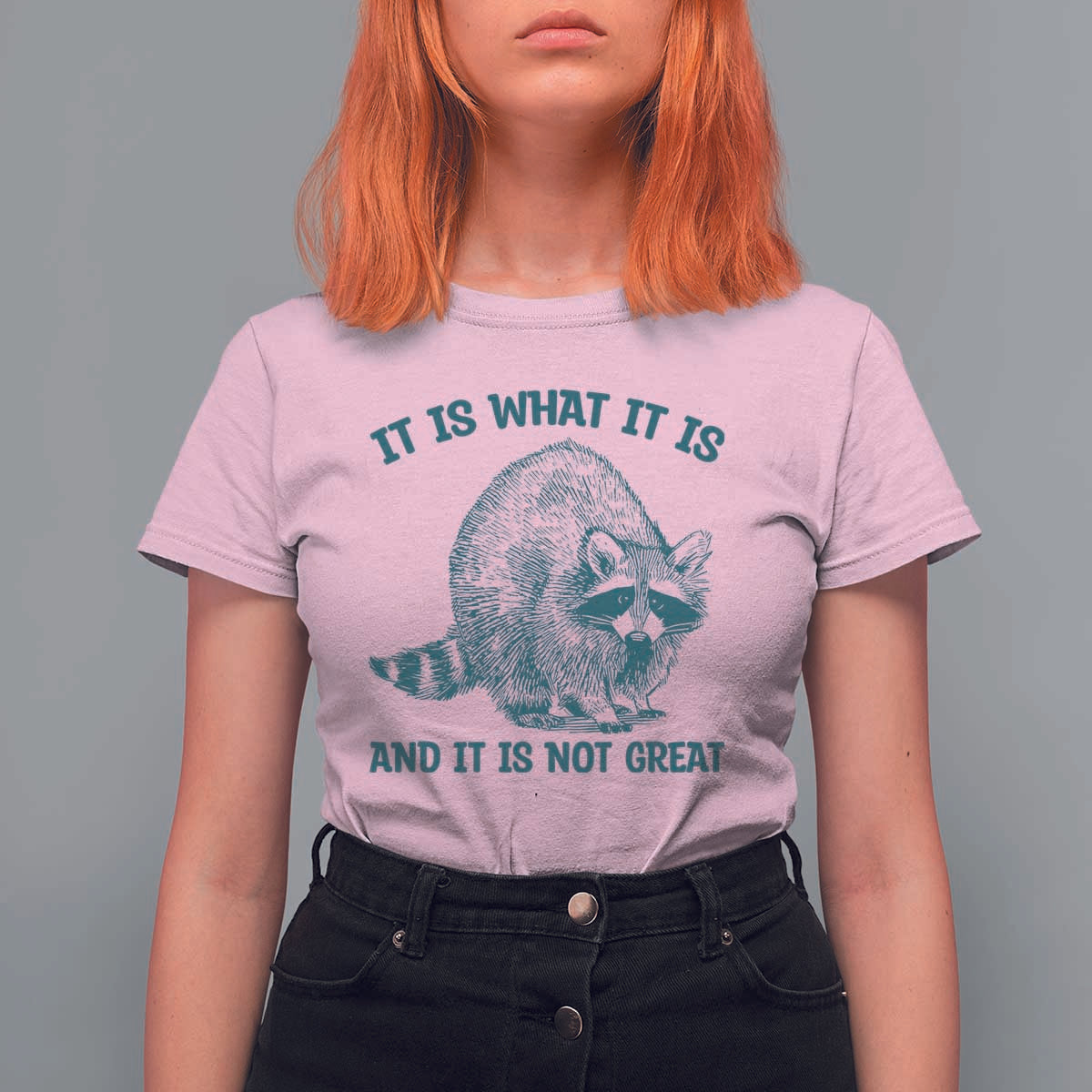 Funny Raccoon Meme It Is What It Is T Shirt For Women And It Is Not Great Mental Health Support - Wonder Print Shop