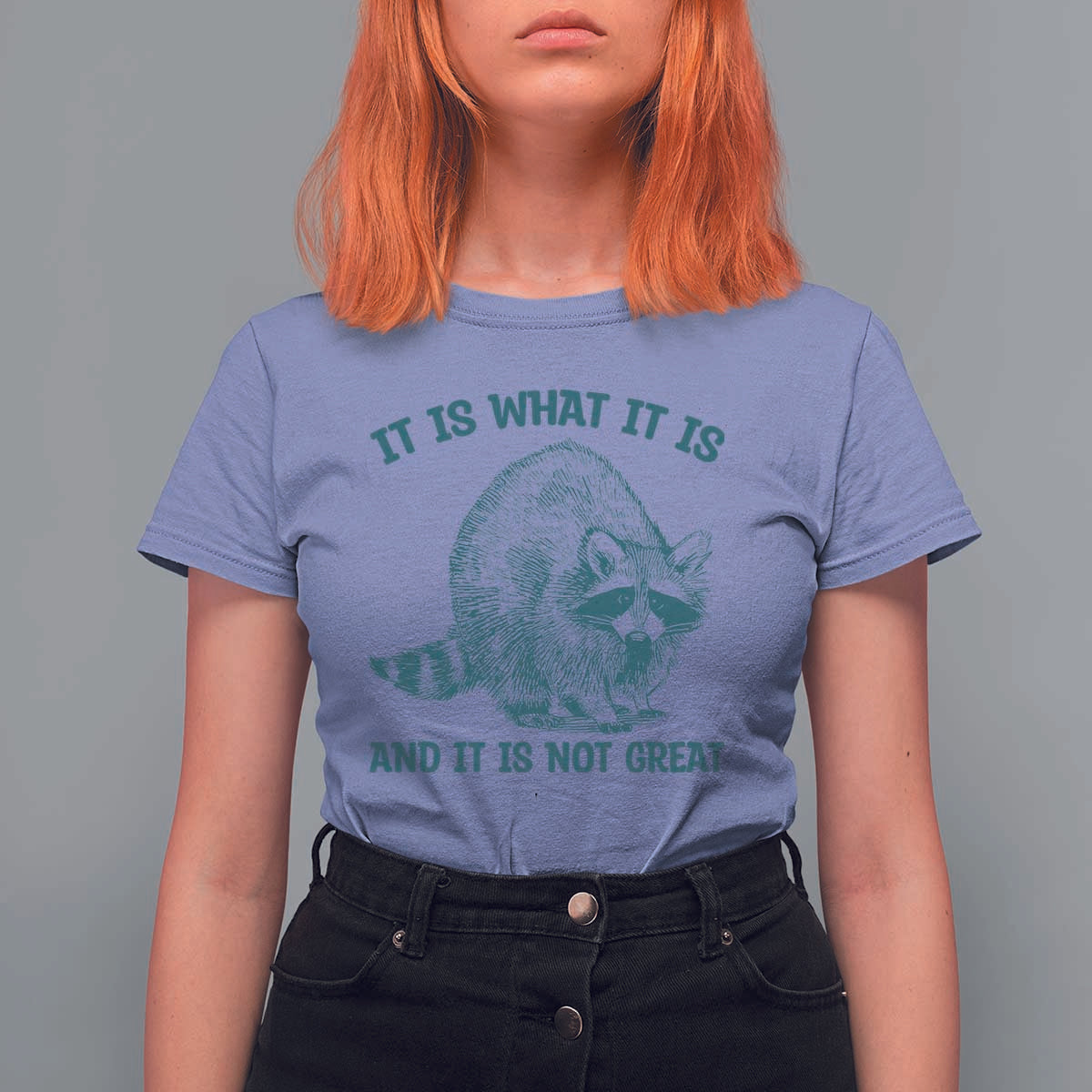 Funny Raccoon Meme It Is What It Is T Shirt For Women And It Is Not Great Mental Health Support - Wonder Print Shop