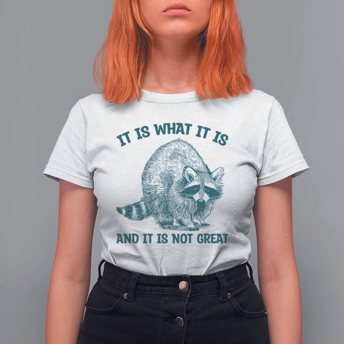 Funny Raccoon Meme It Is What It Is T Shirt For Women And It Is Not Great Mental Health Support - Wonder Print Shop