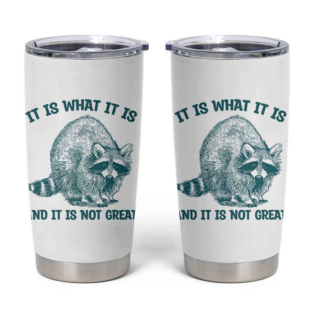 Funny Raccoon Meme It Is What It Is Tumbler Cup And It Is Not Great Mental Health Support - Wonder Print Shop