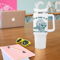 Funny Raccoon Meme It Is What It Is Tumbler With Handle And It Is Not Great Mental Health Support - Wonder Print Shop