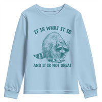 Funny Raccoon Meme It Is What It Is Youth Sweatshirt And It Is Not Great Mental Health Support - Wonder Print Shop
