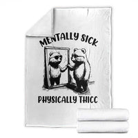 Mentally Sick Physically Thick Throw Blanket Retro Vintage Silly Raccoon Weird Meme - Wonder Print Shop