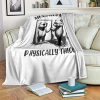 Mentally Sick Physically Thick Throw Blanket Retro Vintage Silly Raccoon Weird Meme - Wonder Print Shop