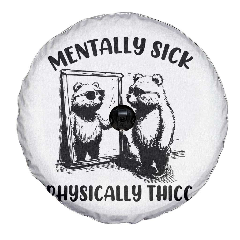 Mentally Sick Physically Thick Spare Tire Cover Retro Vintage Silly Raccoon Weird Meme - Wonder Print Shop