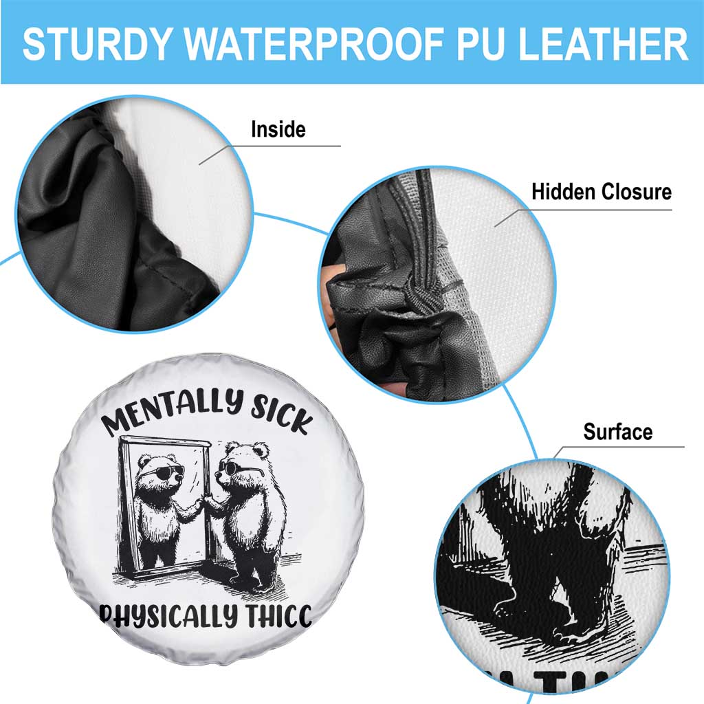 Mentally Sick Physically Thick Spare Tire Cover Retro Vintage Silly Raccoon Weird Meme - Wonder Print Shop