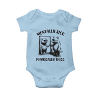 Mentally Sick Physically Thick Baby Onesie Retro Vintage Silly Raccoon Weird Meme - Wonder Print Shop