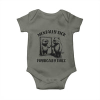 Mentally Sick Physically Thick Baby Onesie Retro Vintage Silly Raccoon Weird Meme - Wonder Print Shop