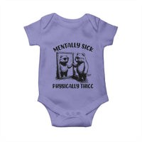 Mentally Sick Physically Thick Baby Onesie Retro Vintage Silly Raccoon Weird Meme - Wonder Print Shop