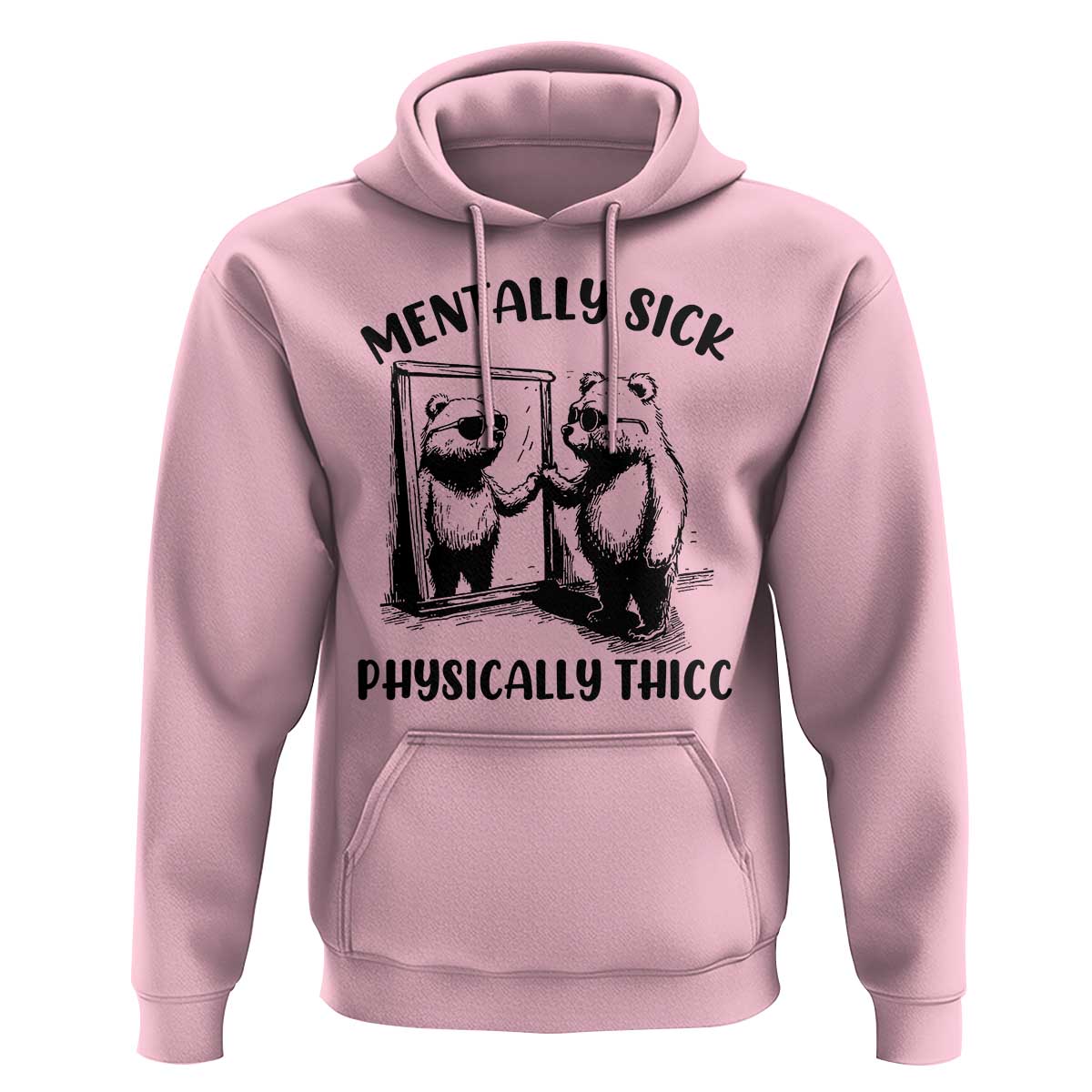 Mentally Sick Physically Thick Hoodie Retro Vintage Silly Raccoon Weird Meme - Wonder Print Shop