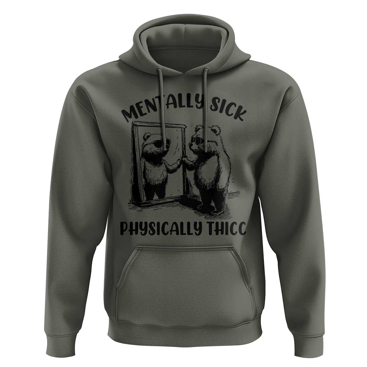 Mentally Sick Physically Thick Hoodie Retro Vintage Silly Raccoon Weird Meme - Wonder Print Shop