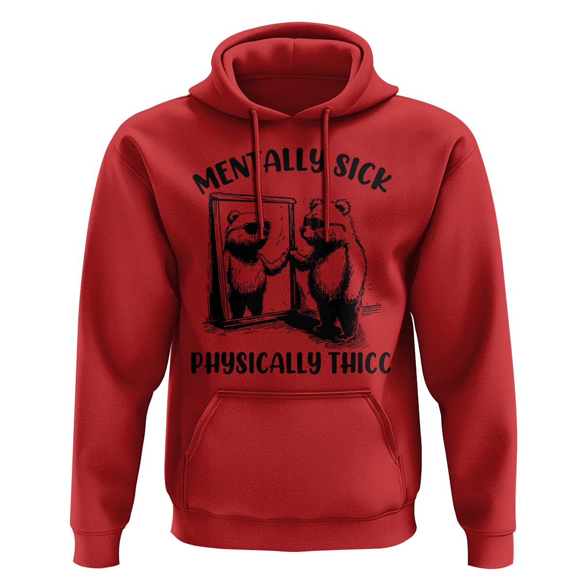 Mentally Sick Physically Thick Hoodie Retro Vintage Silly Raccoon Weird Meme - Wonder Print Shop