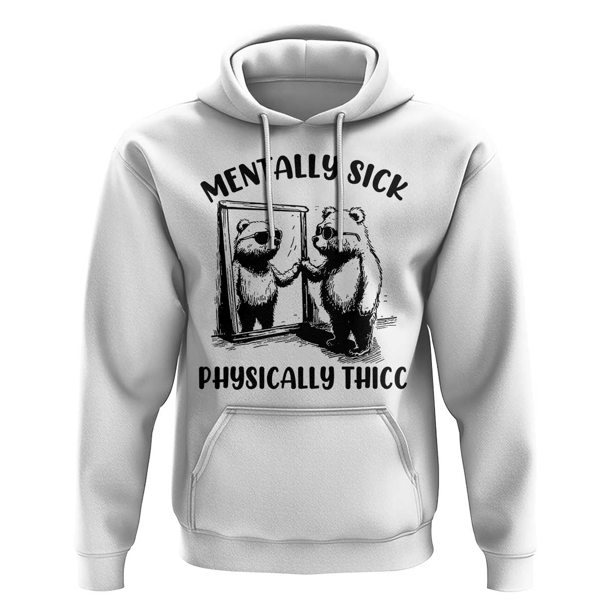 Mentally Sick Physically Thick Hoodie Retro Vintage Silly Raccoon Weird Meme - Wonder Print Shop