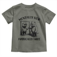 Mentally Sick Physically Thick Toddler T Shirt Retro Vintage Silly Raccoon Weird Meme - Wonder Print Shop