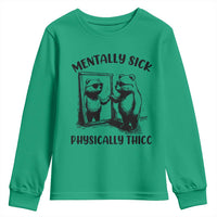 Mentally Sick Physically Thick Youth Sweatshirt Retro Vintage Silly Raccoon Weird Meme - Wonder Print Shop