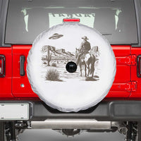 UFO Western Cowboy Spare Tire Cover Rodeo Wild West Retro Vintage Graphic