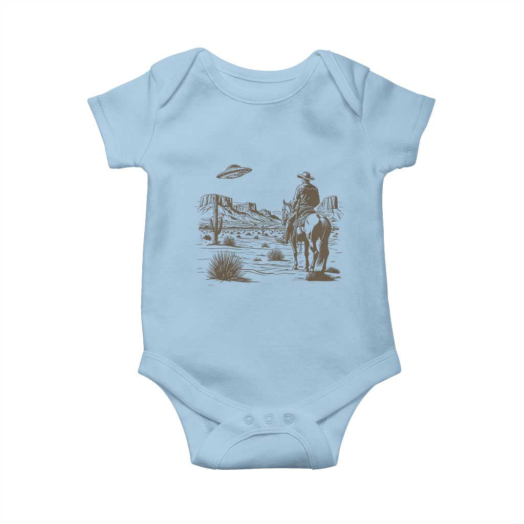 UFO Western Cowboy Baby Onesie Rodeo Wild West Retro Vintage Graphic