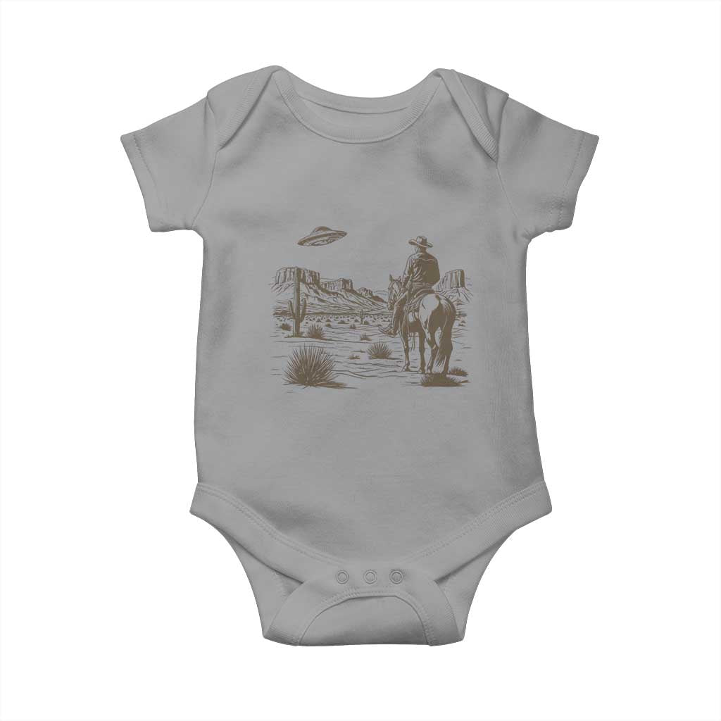 UFO Western Cowboy Baby Onesie Rodeo Wild West Retro Vintage Graphic