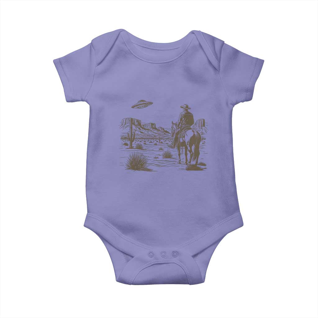 UFO Western Cowboy Baby Onesie Rodeo Wild West Retro Vintage Graphic