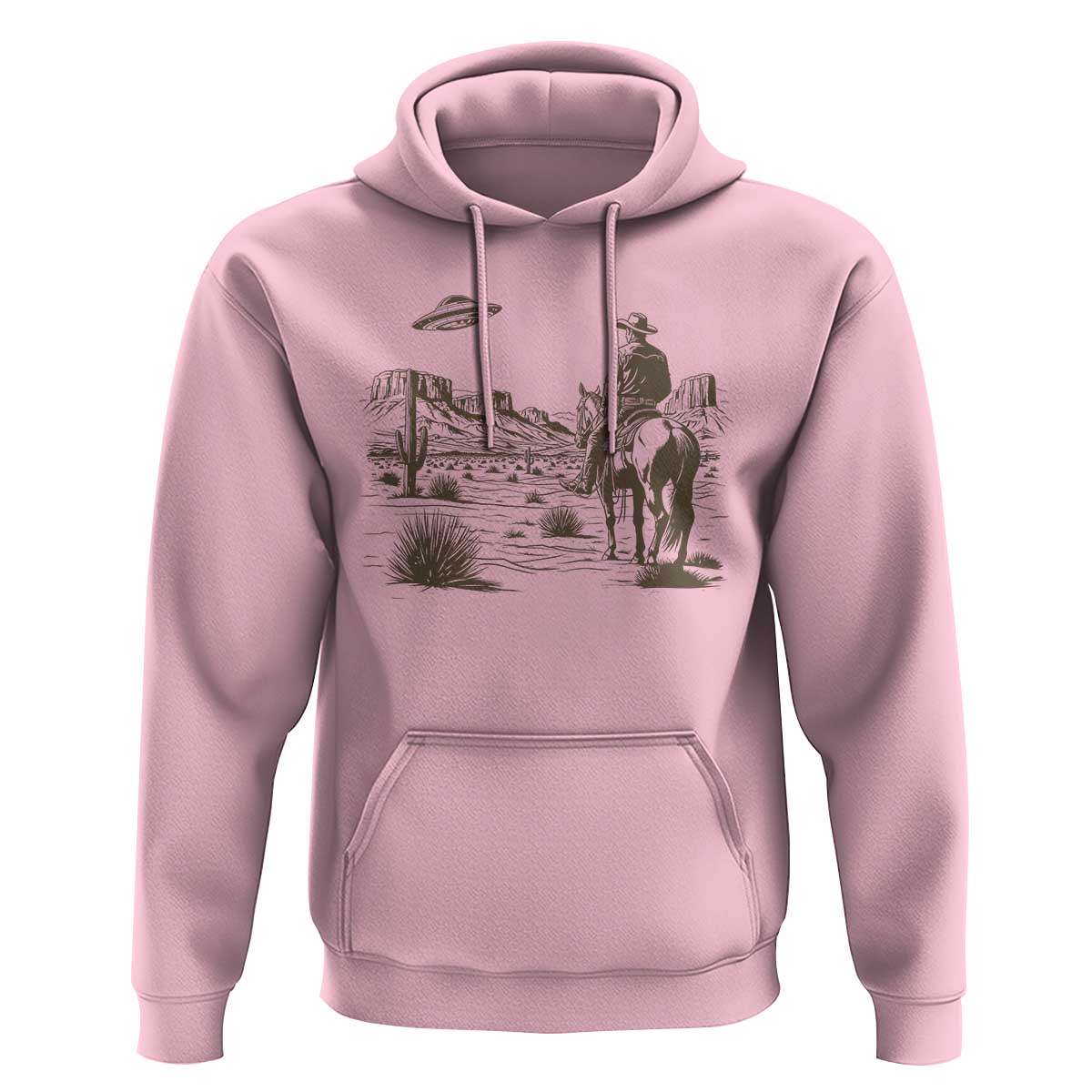 UFO Western Cowboy Hoodie Rodeo Wild West Retro Vintage Graphic