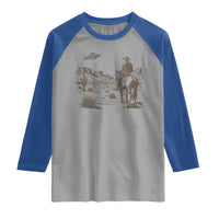 UFO Western Cowboy Raglan Shirt Rodeo Wild West Retro Vintage Graphic