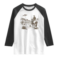 UFO Western Cowboy Raglan Shirt Rodeo Wild West Retro Vintage Graphic
