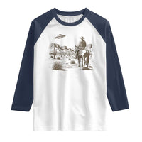 UFO Western Cowboy Raglan Shirt Rodeo Wild West Retro Vintage Graphic