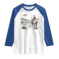 UFO Western Cowboy Raglan Shirt Rodeo Wild West Retro Vintage Graphic