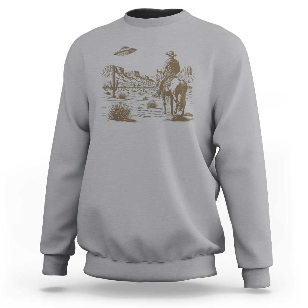 UFO Western Cowboy Sweatshirt Rodeo Wild West Retro Vintage Graphic