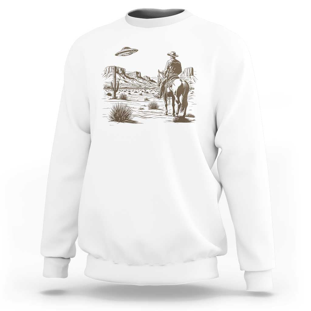 UFO Western Cowboy Sweatshirt Rodeo Wild West Retro Vintage Graphic