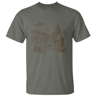 UFO Western Cowboy T Shirt Rodeo Wild West Retro Vintage Graphic