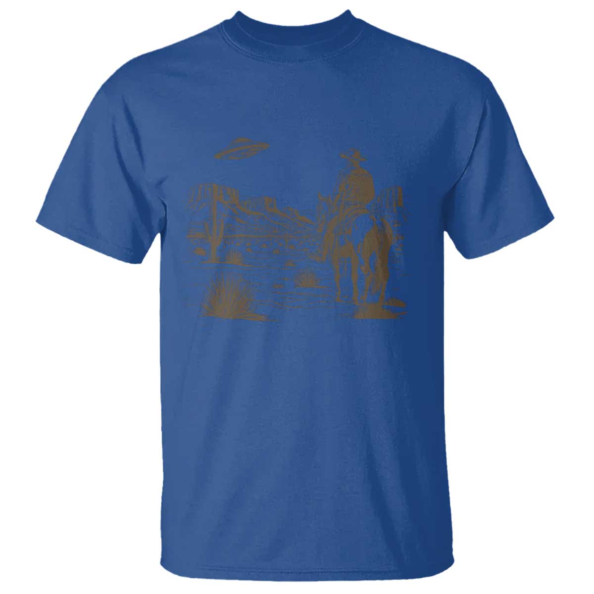 UFO Western Cowboy T Shirt Rodeo Wild West Retro Vintage Graphic