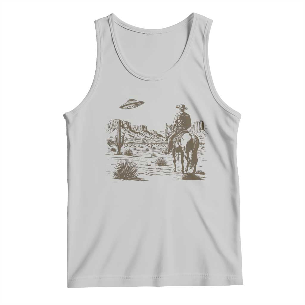UFO Western Cowboy Tank Top Rodeo Wild West Retro Vintage Graphic