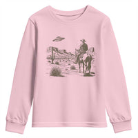 UFO Western Cowboy Youth Sweatshirt Rodeo Wild West Retro Vintage Graphic