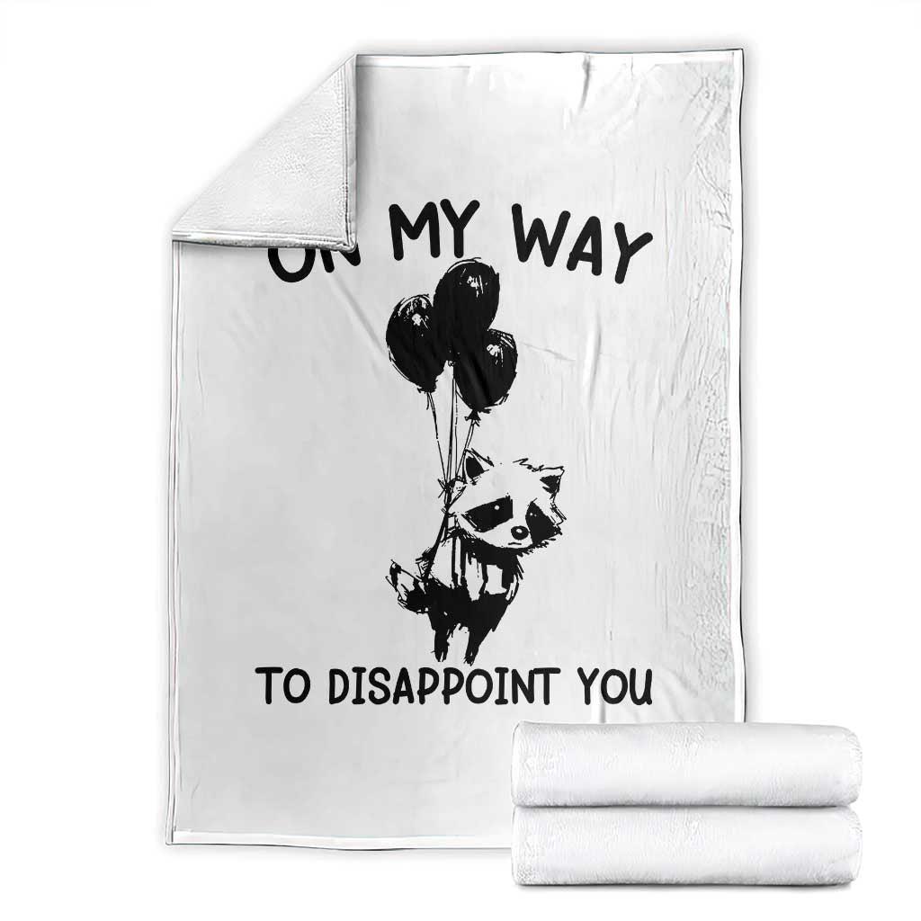 Funny Raccoon 90s Trash Panda Throw Blanket On My Way To Disappoint You Mental Health Meme - Wonder Print Shop