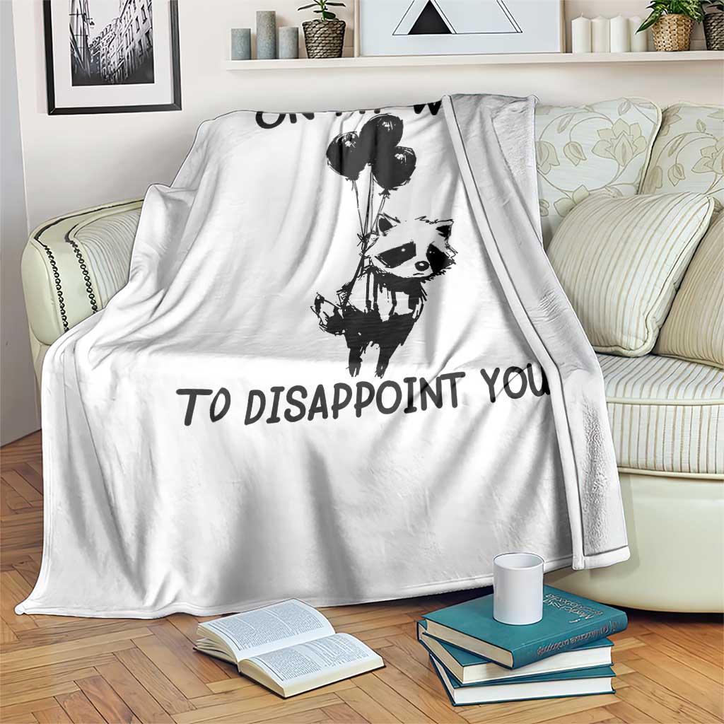 Funny Raccoon 90s Trash Panda Throw Blanket On My Way To Disappoint You Mental Health Meme - Wonder Print Shop
