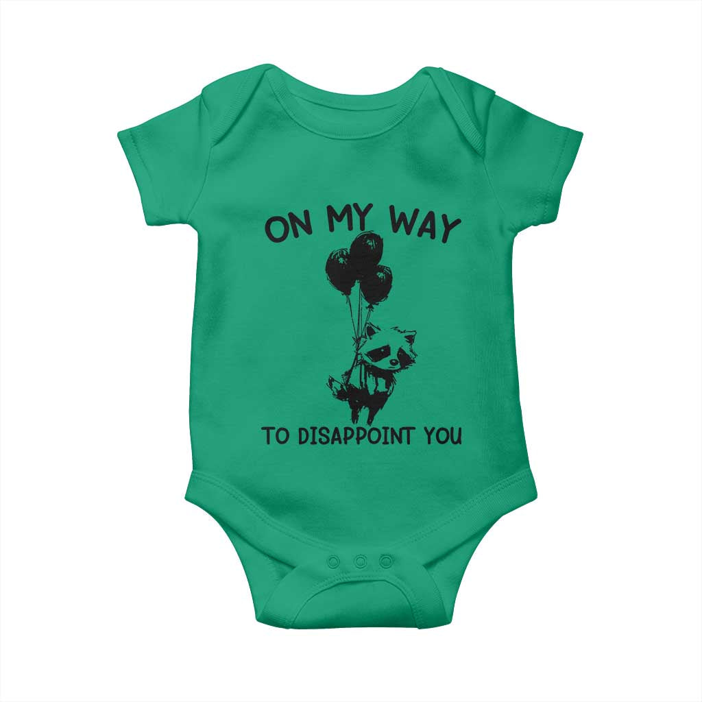 Funny Raccoon 90s Trash Panda Baby Onesie On My Way To Disappoint You Mental Health Meme - Wonder Print Shop