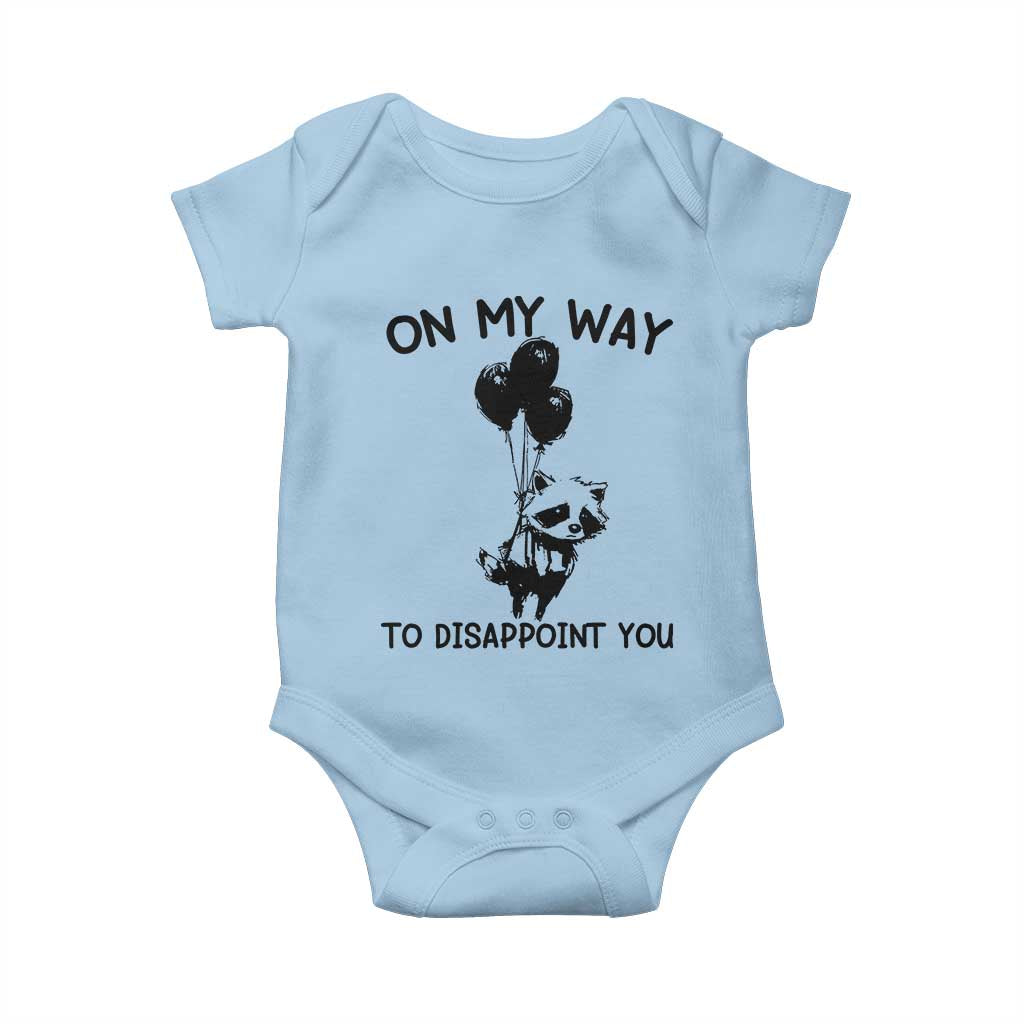 Funny Raccoon 90s Trash Panda Baby Onesie On My Way To Disappoint You Mental Health Meme - Wonder Print Shop