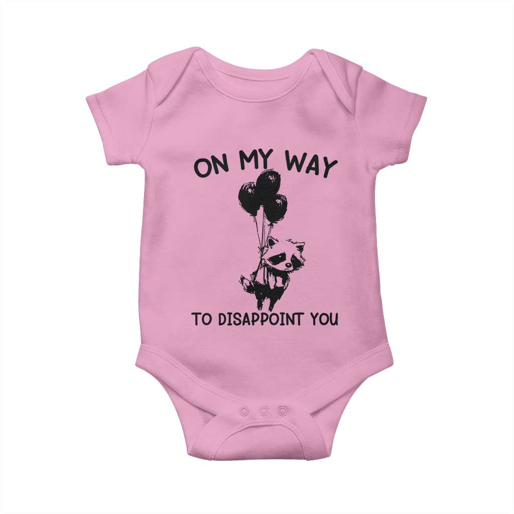 Funny Raccoon 90s Trash Panda Baby Onesie On My Way To Disappoint You Mental Health Meme - Wonder Print Shop