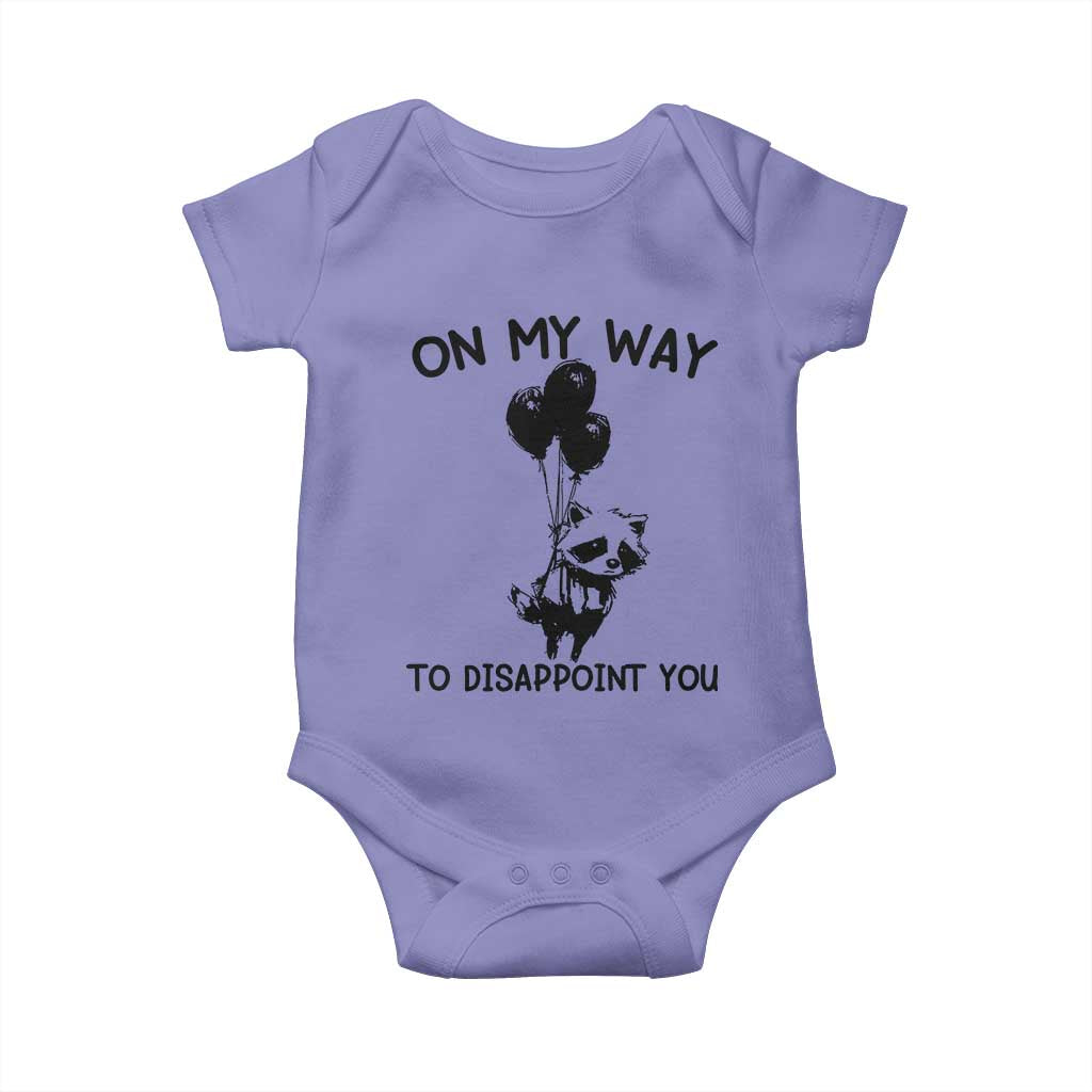 Funny Raccoon 90s Trash Panda Baby Onesie On My Way To Disappoint You Mental Health Meme - Wonder Print Shop