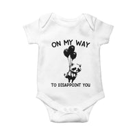 Funny Raccoon 90s Trash Panda Baby Onesie On My Way To Disappoint You Mental Health Meme - Wonder Print Shop