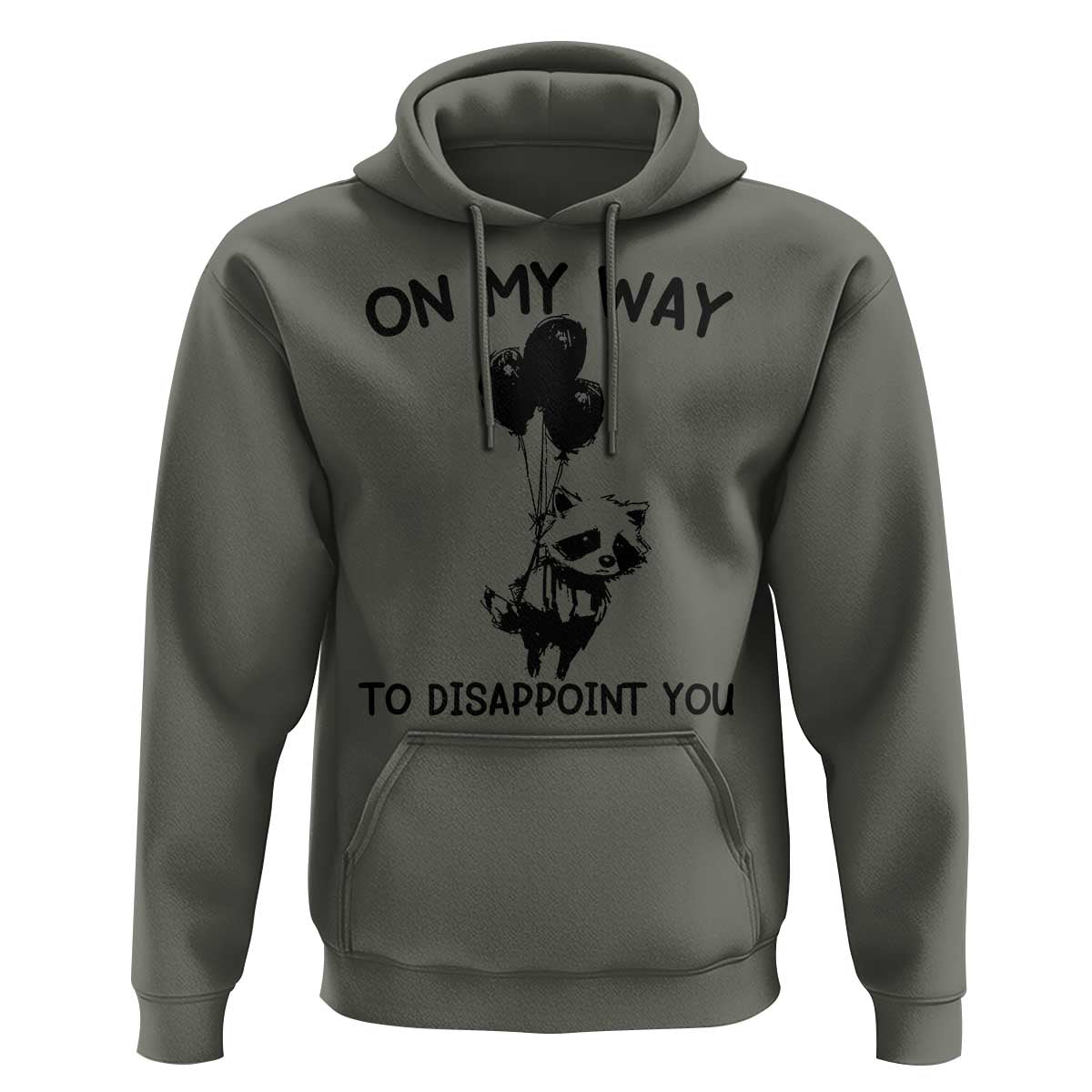 Funny Raccoon 90s Trash Panda Hoodie On My Way To Disappoint You Mental Health Meme - Wonder Print Shop