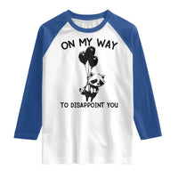 Funny Raccoon 90s Trash Panda Raglan Shirt On My Way To Disappoint You Mental Health Meme - Wonder Print Shop