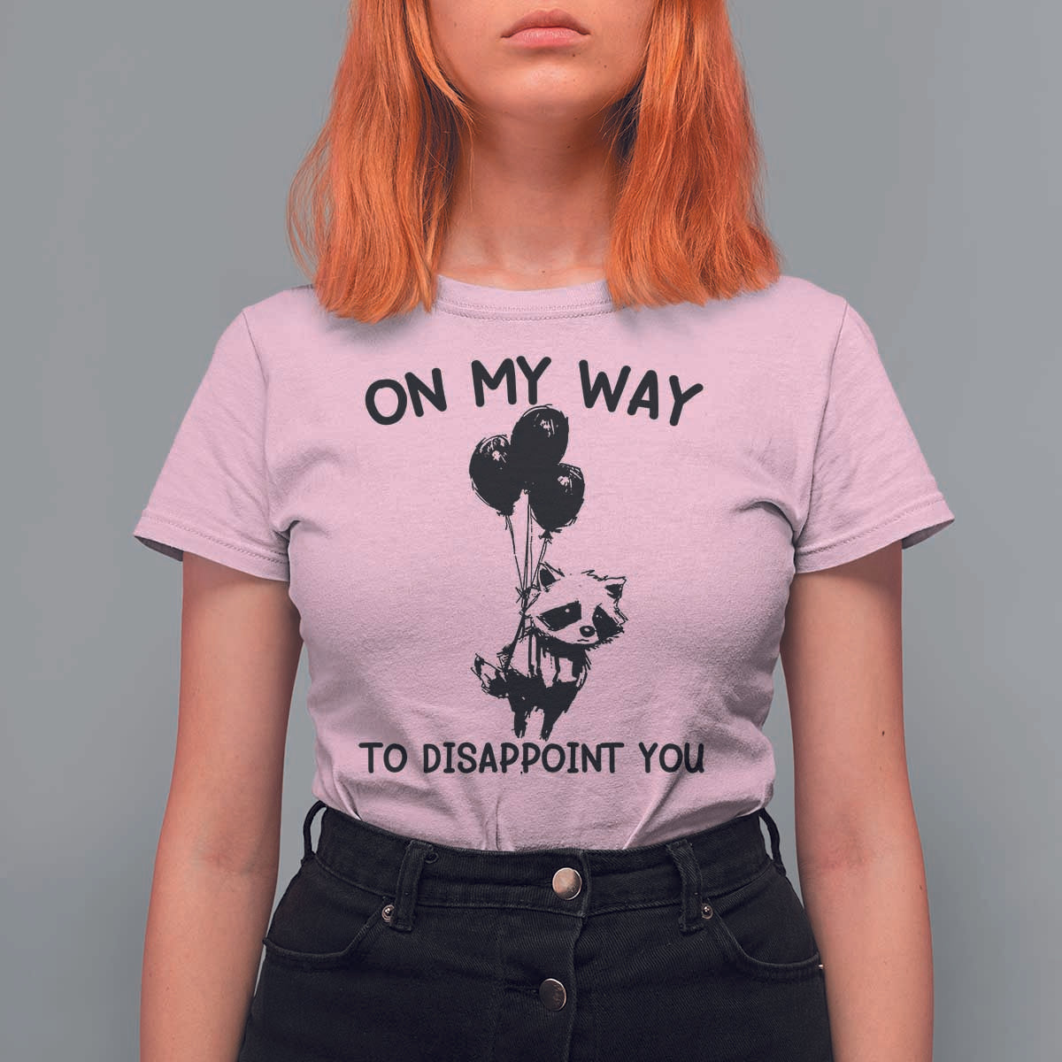 Funny Raccoon 90s Trash Panda T Shirt For Women On My Way To Disappoint You Mental Health Meme - Wonder Print Shop