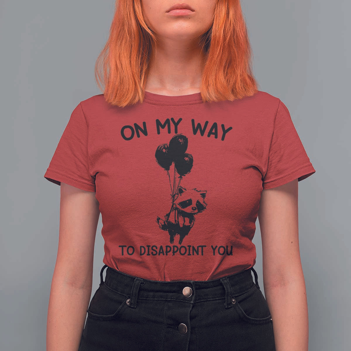 Funny Raccoon 90s Trash Panda T Shirt For Women On My Way To Disappoint You Mental Health Meme - Wonder Print Shop
