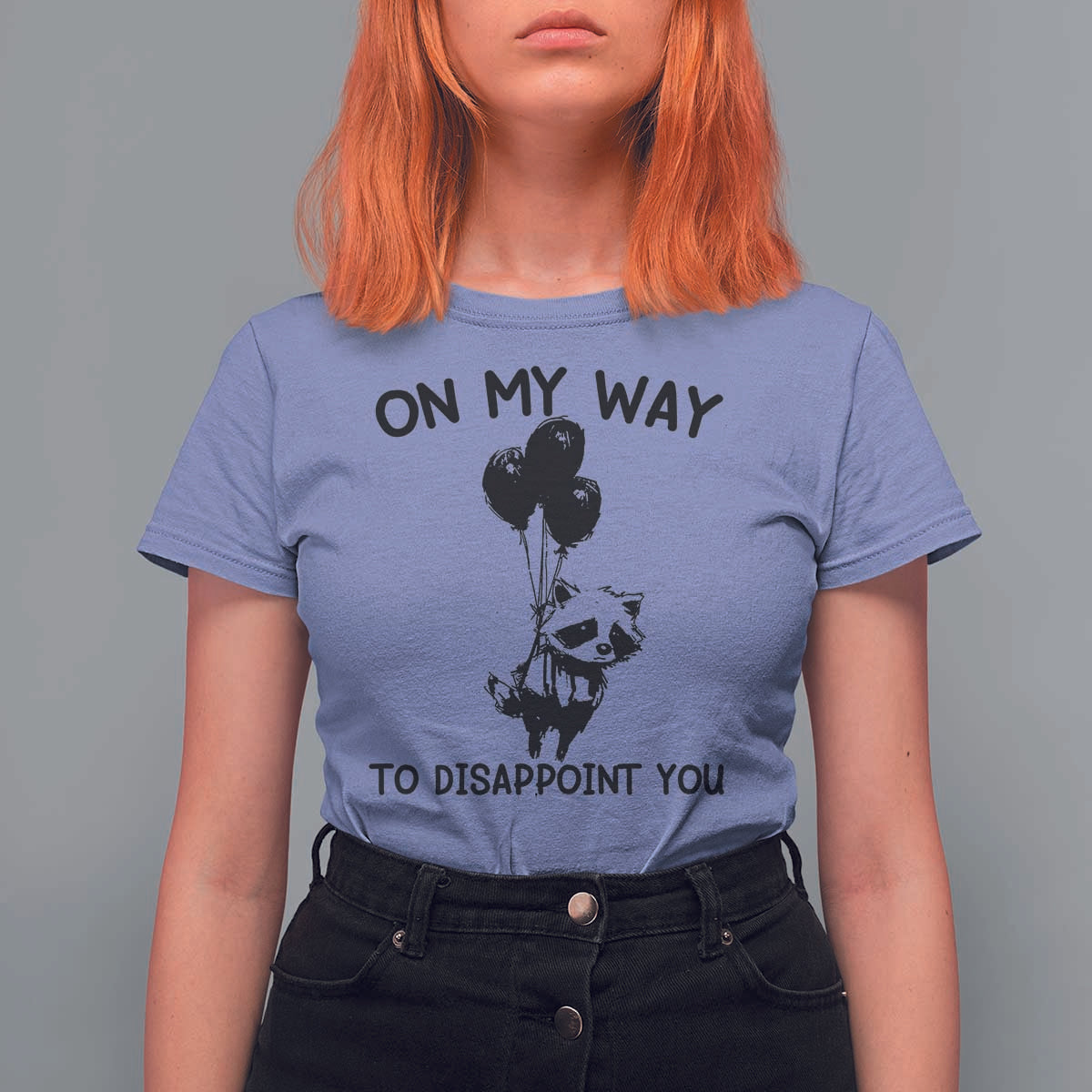 Funny Raccoon 90s Trash Panda T Shirt For Women On My Way To Disappoint You Mental Health Meme - Wonder Print Shop
