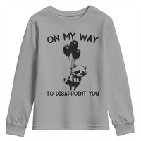 Funny Raccoon 90s Trash Panda Youth Sweatshirt On My Way To Disappoint You Mental Health Meme - Wonder Print Shop
