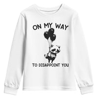 Funny Raccoon 90s Trash Panda Youth Sweatshirt On My Way To Disappoint You Mental Health Meme - Wonder Print Shop